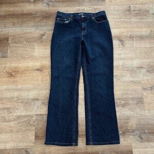 Ladies Stretch JonesNY Women's 12 Denim Cotton Mid-rise Blue Straight Jeans